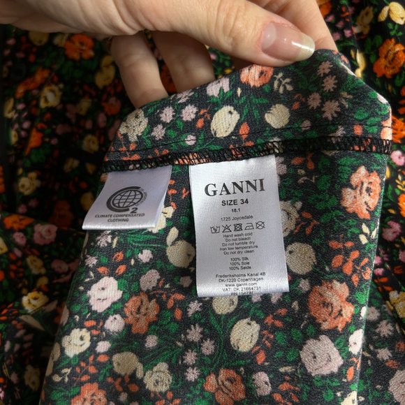 Ganni Silk Floral Print button down | Size 34 | 2-4 | S - Picture 4 of 4